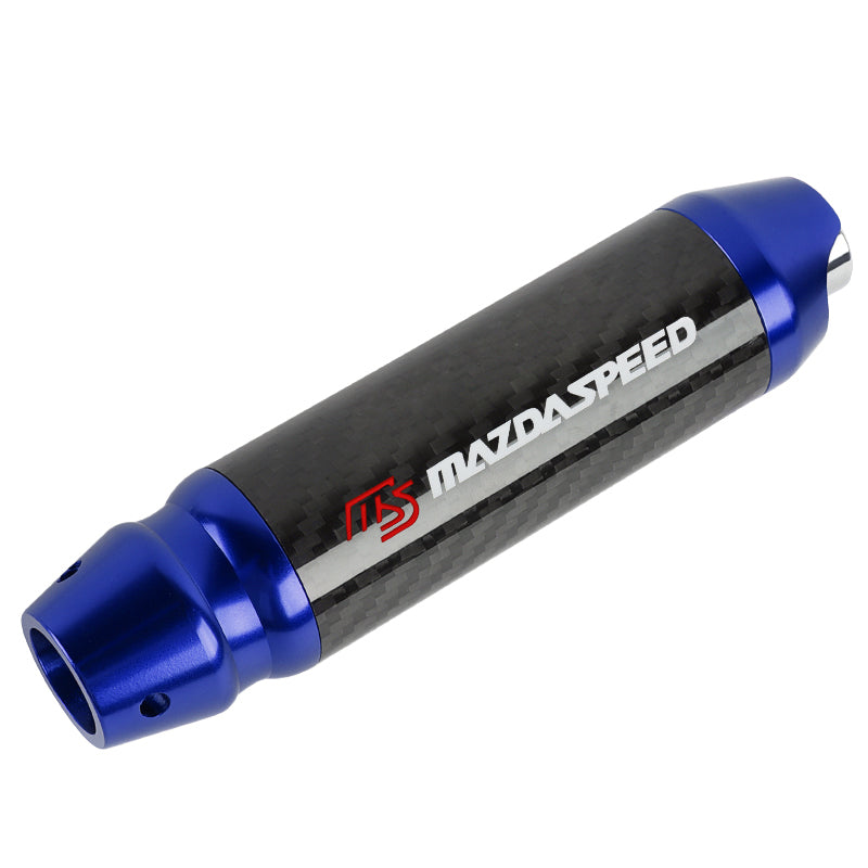 Brand New Mazdaspeed Universal Real Carbon Fiber Blue Aluminum Automatic Transmission Racing Gear Shift Knob