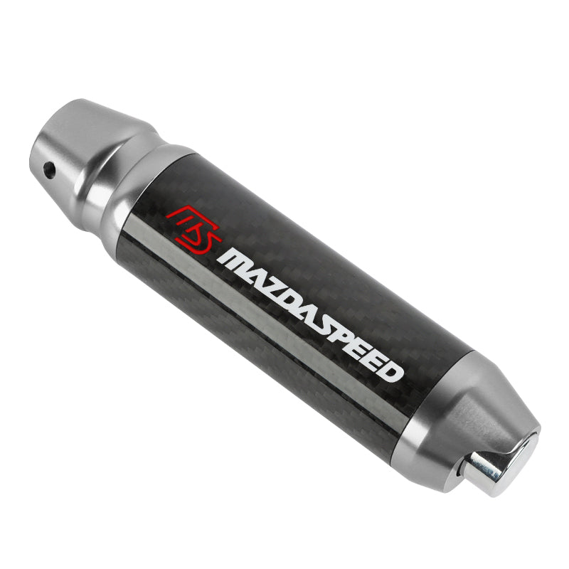 Brand New Mazdaspeed Universal Real Carbon Fiber Silver Aluminum Automatic Transmission Racing Gear Shift Knob