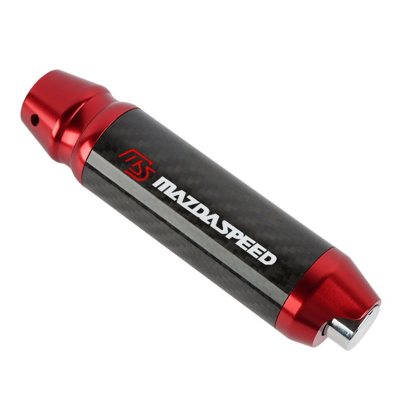 Brand New Mazdaspeed Universal Real Carbon Fiber Red Aluminum Automatic Transmission Racing Gear Shift Knob