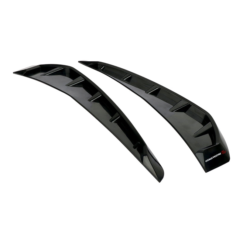 Brand New Mazdaspeed Universal Car Glossy Black Side Door Fender Vent Air Wing Cover Trim ABS Plastic
