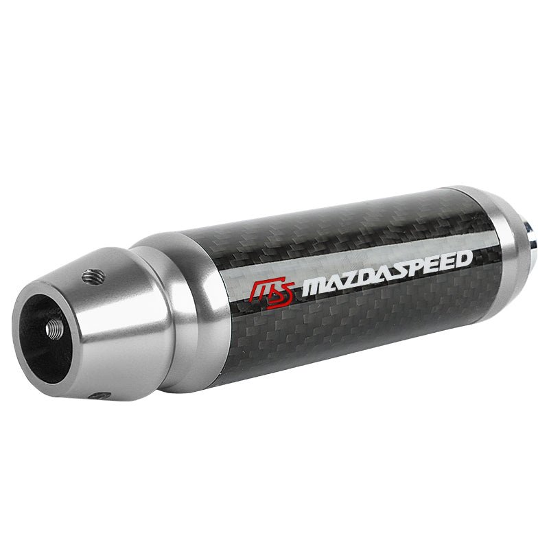 Brand New Mazdaspeed Universal Real Carbon Fiber Silver Aluminum Automatic Transmission Racing Gear Shift Knob