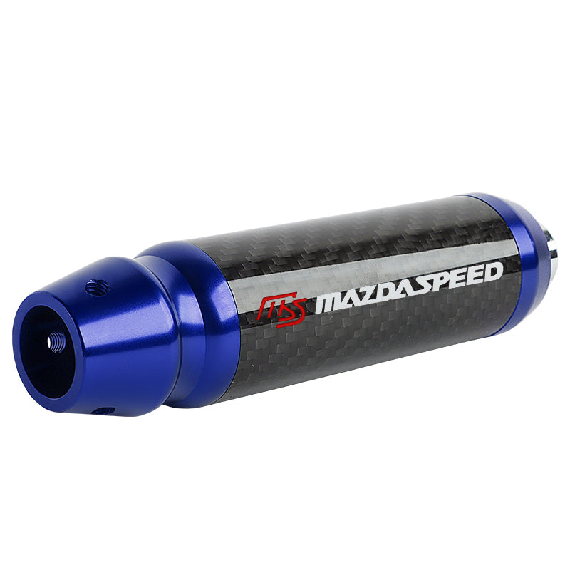 Brand New Mazdaspeed Universal Real Carbon Fiber Blue Aluminum Automatic Transmission Racing Gear Shift Knob