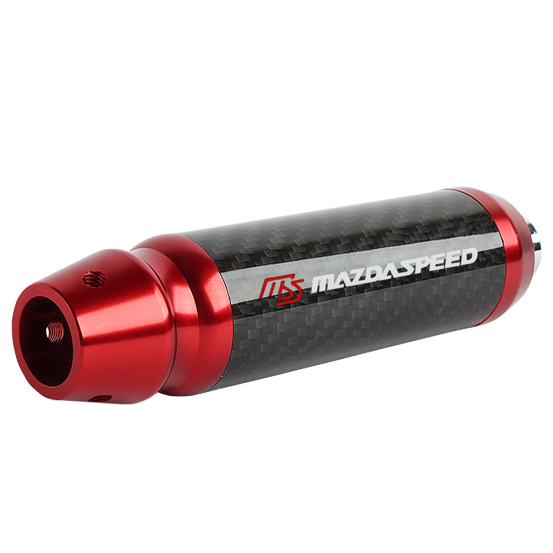 Brand New Mazdaspeed Universal Real Carbon Fiber Red Aluminum Automatic Transmission Racing Gear Shift Knob