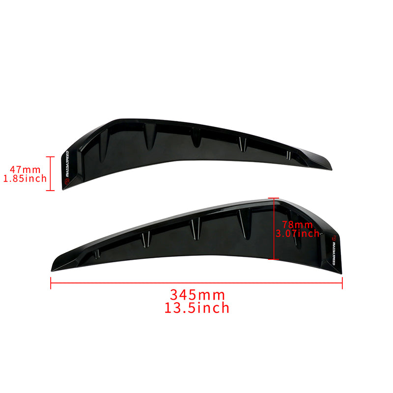 Brand New Mazdaspeed Universal Car Glossy Black Side Door Fender Vent Air Wing Cover Trim ABS Plastic