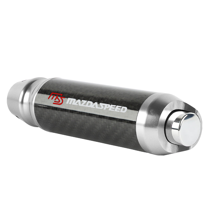 Brand New Mazdaspeed Universal Real Carbon Fiber Silver Aluminum Automatic Transmission Racing Gear Shift Knob