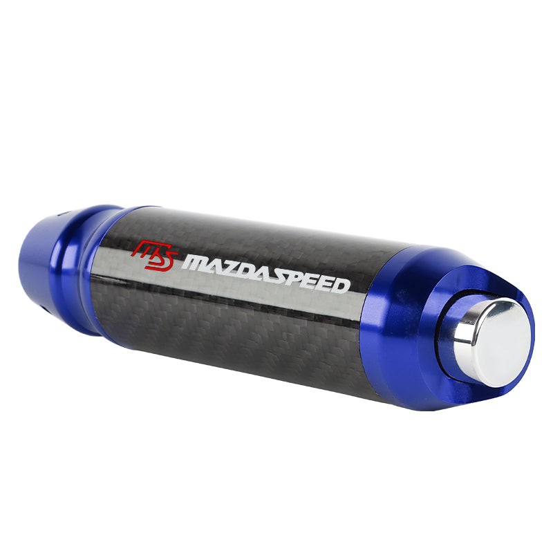 Brand New Mazdaspeed Universal Real Carbon Fiber Blue Aluminum Automatic Transmission Racing Gear Shift Knob