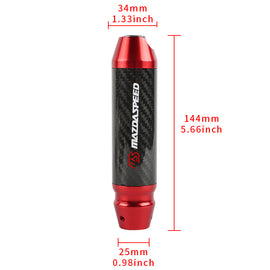 Brand New Mazdaspeed Universal Real Carbon Fiber Red Aluminum Automatic Transmission Racing Gear Shift Knob