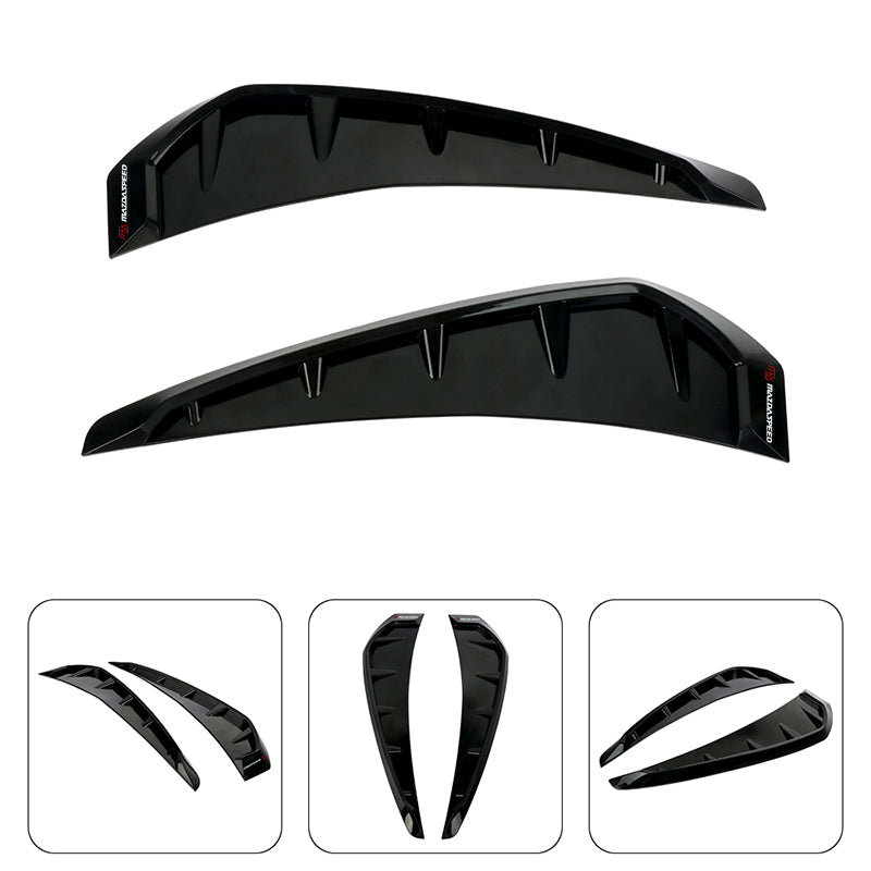 Brand New Mazdaspeed Universal Car Glossy Black Side Door Fender Vent Air Wing Cover Trim ABS Plastic