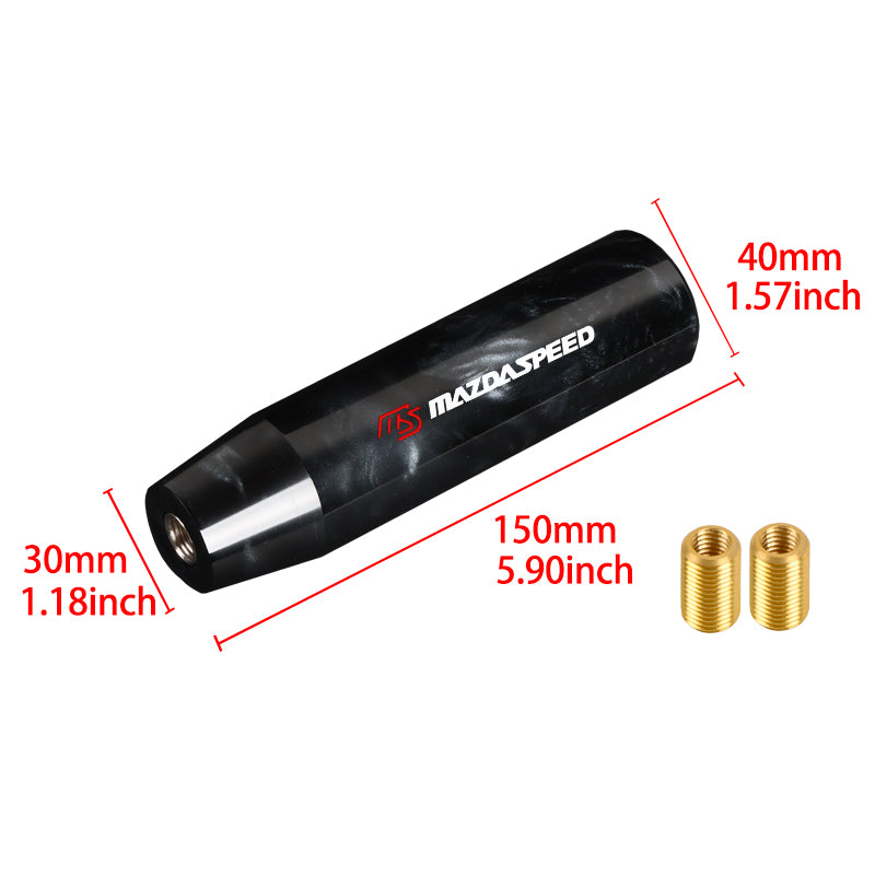 Brand New Universal Mazdaspeed Black Pearl Long Stick Manual Car Gear Shift Knob Shifter M8 M10 M12