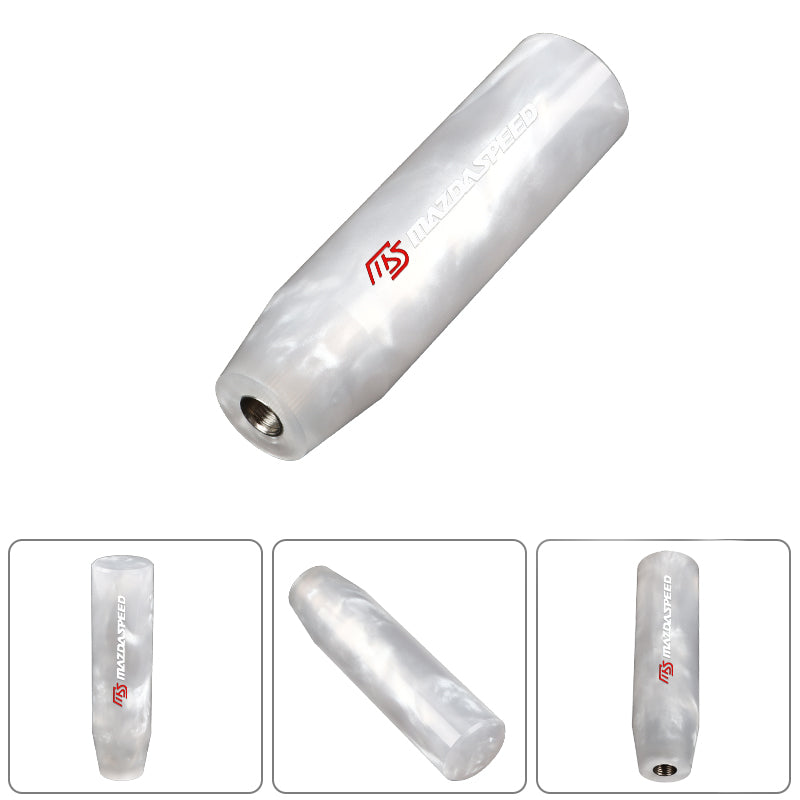 Brand New Universal Mazdaspeed White Pearl Long Stick Manual Car Gear Shift Knob Shifter M8 M10 M12