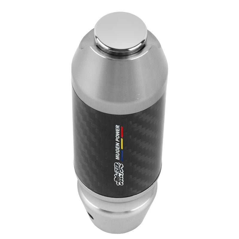 Brand New Mugen Universal Real Carbon Fiber Silver Aluminum Automatic Transmission Racing Gear Shift Knob