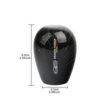 Load image into Gallery viewer, Brand New Universal Mugen Black Real Carbon Fiber Manual Gear Stick Shift Knob Shifter M8 M10 M12
