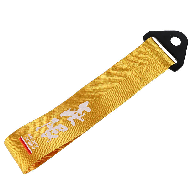 Brand New Universal Mugen Power High Strength Gold Tow Towing Strap Hook For Front / REAR BUMPER JDM