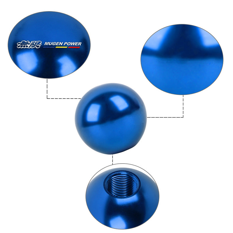 BRAND NEW UNIVERSAL MUGEN JDM Aluminum Blue Round Ball Manual Gear Stick Shift Knob Universal M8 M10 M12