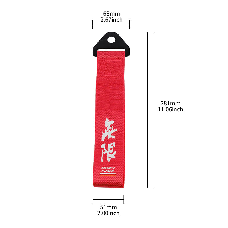 Brand New Universal Mugen Power High Strength Red Tow Towing Strap Hook For Front / REAR BUMPER JDM