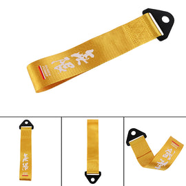 Brand New Universal Mugen Power High Strength Gold Tow Towing Strap Hook For Front / REAR BUMPER JDM