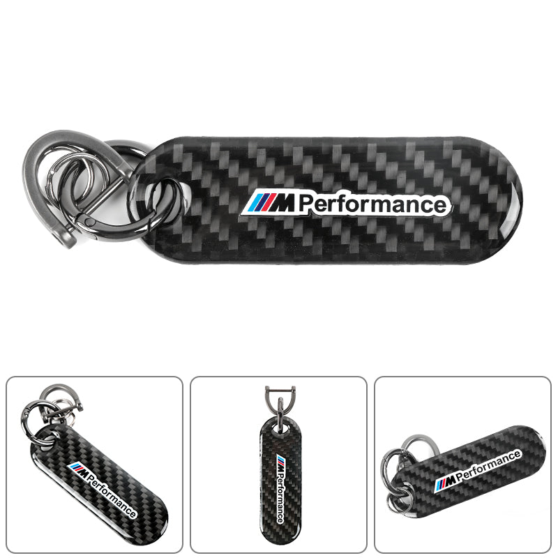 Brand New Universal 100% Real Carbon Fiber Keychain Key Ring For M Performance