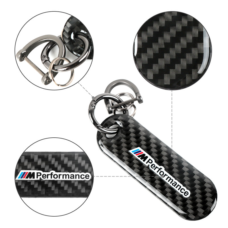 Brand New Universal 100% Real Carbon Fiber Keychain Key Ring For M Performance