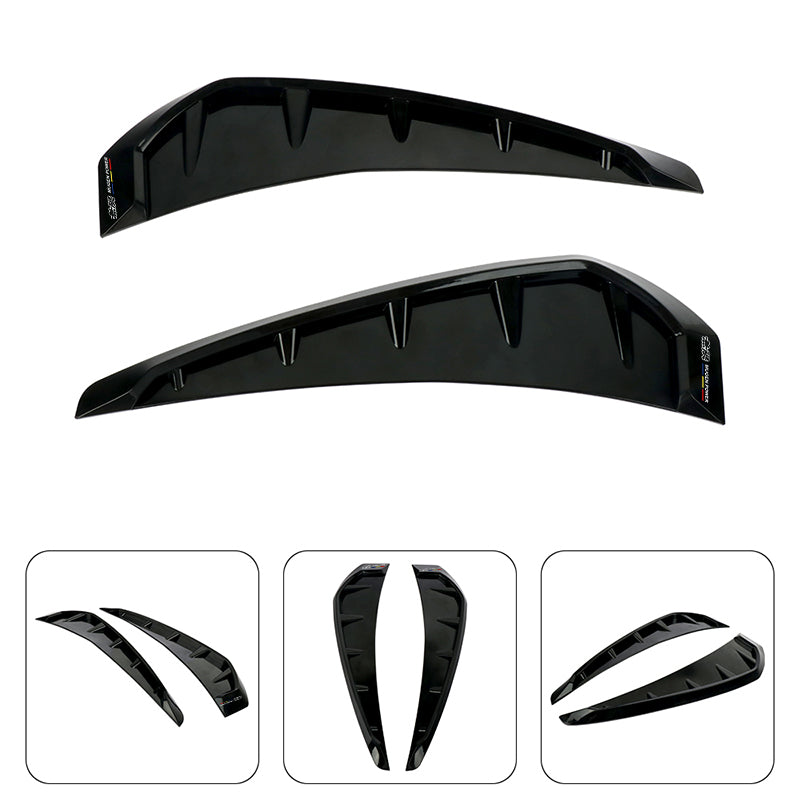 Brand New Mugen Universal Car Glossy Black Side Door Fender Vent Air Wing Cover Trim ABS Plastic