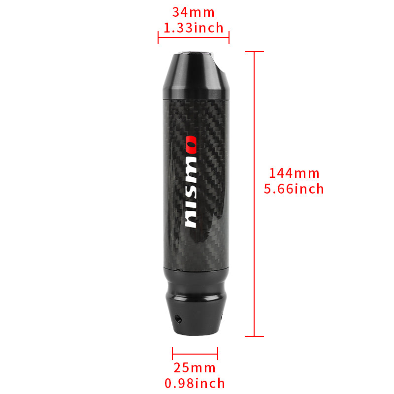 Brand New Nismo Universal Real Carbon Fiber Black Aluminum Automatic Transmission Racing Gear Shift Knob