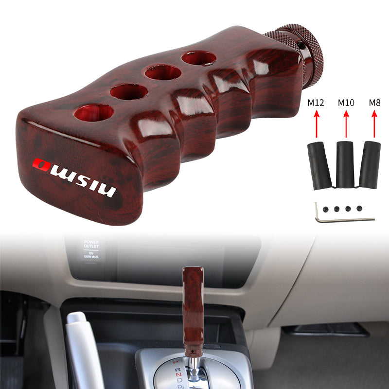 Brand New Universal Nismo Dark Wood Slotted Pistol Grip Handle Manual Gear Shift Knob Shifter M8 M10 M12