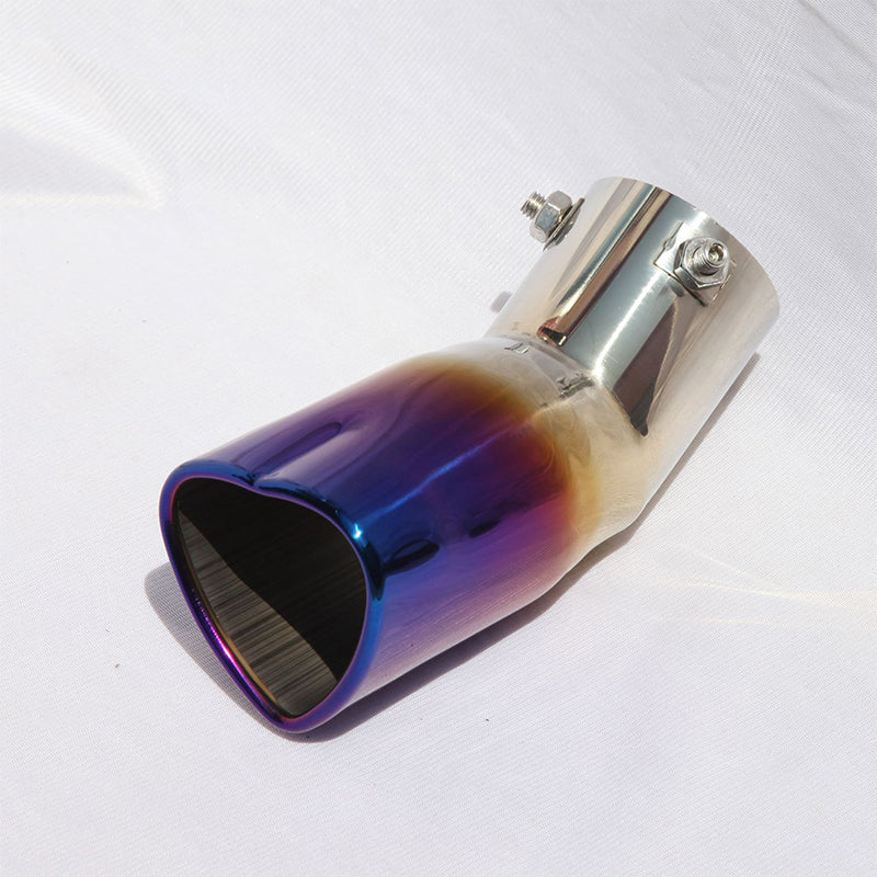 Brand New Universal Burnt Blue Heart Shaped Stainless Steel Car Exhaust Pipe Muffler Tip Trim Bend