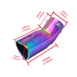 Brand New Universal Neo Chrome Heart Shaped Stainless Steel Car Exhaust Pipe Muffler Tip Trim Bend