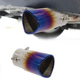 Brand New Universal Burnt Blue Heart Shaped Stainless Steel Car Exhaust Pipe Muffler Tip Trim Staight
