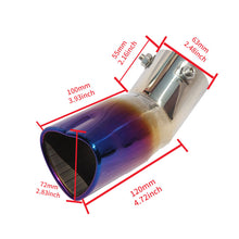 Load image into Gallery viewer, Brand New Universal Burnt Blue Heart Shaped Stainless Steel Car Exhaust Pipe Muffler Tip Trim Bend