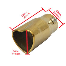 Load image into Gallery viewer, Brand New Universal Gold Heart Shaped Stainless Steel Car Exhaust Pipe Muffler Tip Trim Staight