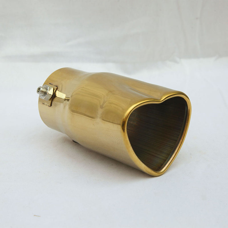 Brand New Universal Gold Heart Shaped Stainless Steel Car Exhaust Pipe Muffler Tip Trim Staight
