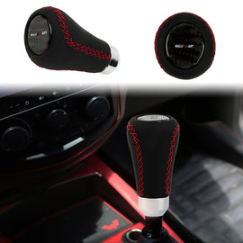 Brand New Universal Ralliart Red Stitches Black Leather Manual Car Gear Shift Knob Shifter Lever M8 M10 M12