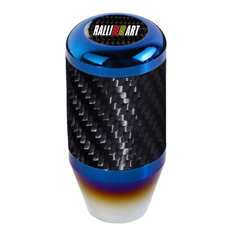 Brand New Universal Ralliart Car Gear Manuel Stick Real Carbon Fiber / Burnt Blue Shift Knob M8 M10 M12