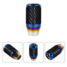 Load image into Gallery viewer, Brand New Universal Ralliart Car Gear Manuel Stick Real Carbon Fiber / Burnt Blue Shift Knob M8 M10 M12