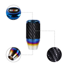 Load image into Gallery viewer, Brand New Universal Ralliart Car Gear Manuel Stick Real Carbon Fiber / Burnt Blue Shift Knob M8 M10 M12