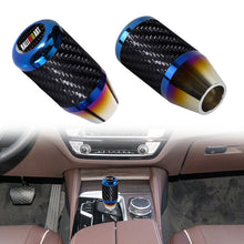 Load image into Gallery viewer, Brand New Universal Ralliart Car Gear Manuel Stick Real Carbon Fiber / Burnt Blue Shift Knob M8 M10 M12
