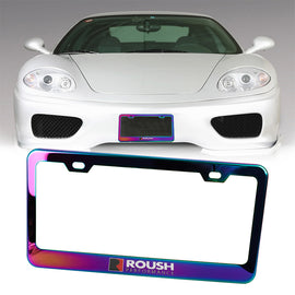 Brand New 1PCS Roush Performance Neo Chrome Stainless Steel License Plate Frame W/ Screw Caps