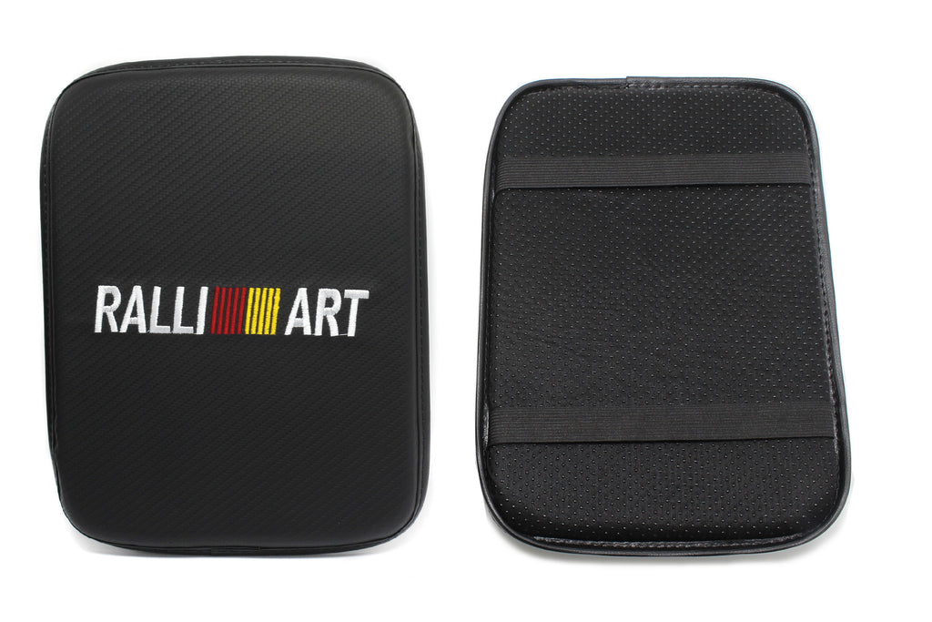 BRAND NEW UNIVERSAL Ralliart Car Center Console Armrest Cushion Mat Pad Cover Embroidery