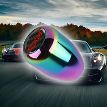 Load image into Gallery viewer, Brand New JDM STI Universal Real Carbon Fiber Sticker Aluminum Manual Gear Stick Neo Chrome Shift Knob Shifter M8 M10 M12