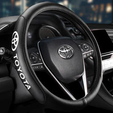 Load image into Gallery viewer, Brand New Universal Toyota Black PVC Leather Steering Wheel Cover 14.5&quot;-15.5&quot; Inches