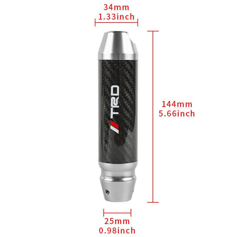 Brand New TRD Universal Real Carbon Fiber Silver Aluminum Automatic Transmission Racing Gear Shift Knob
