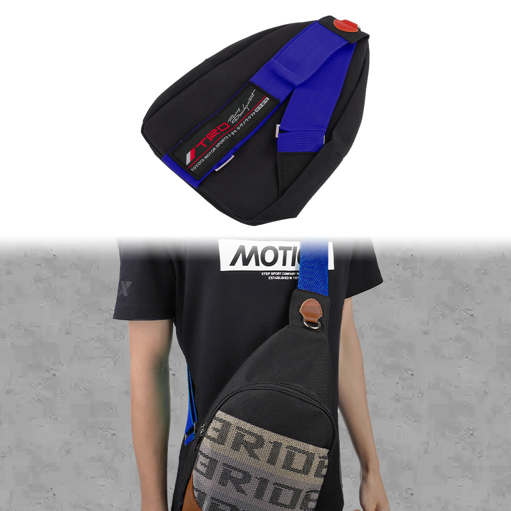 Brand New JDM TRD Blue Backpack Molle Tactical Sling Chest Pack Shoulder Waist Messenger Bag