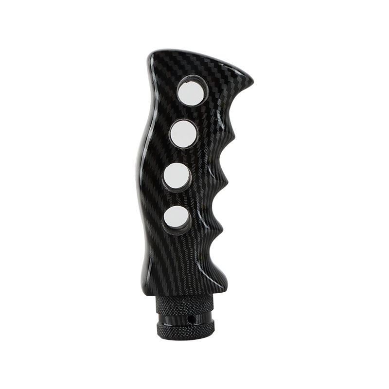 Brand New Universal TRD Carbon Fiber Look Slotted Pistol Grip Handle Manual Gear Shift Knob Shifter M8 M10 M12