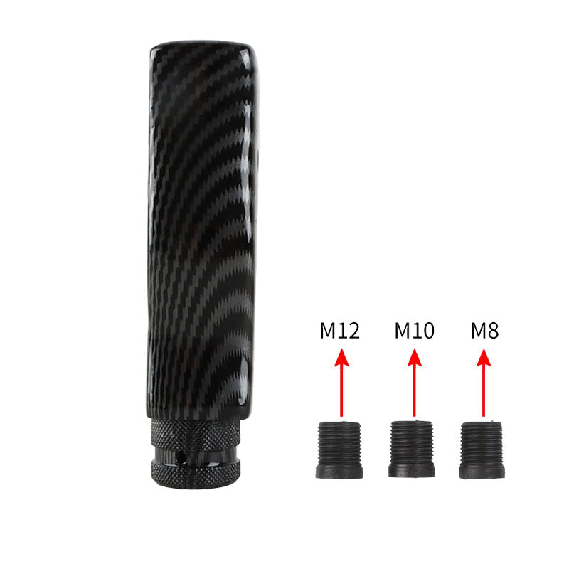 Brand New Universal TRD Carbon Fiber Look Slotted Pistol Grip Handle Manual Gear Shift Knob Shifter M8 M10 M12