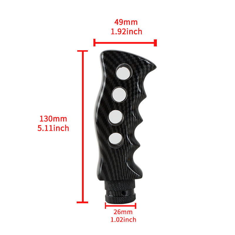 Brand New Universal TRD Carbon Fiber Look Slotted Pistol Grip Handle Manual Gear Shift Knob Shifter M8 M10 M12