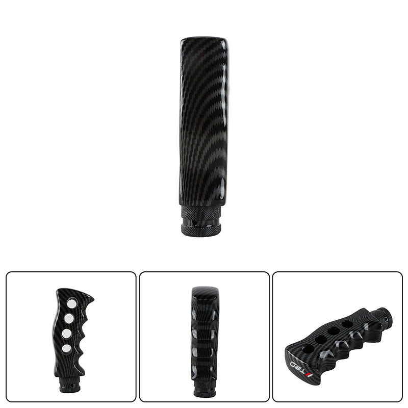 Brand New Universal TRD Carbon Fiber Look Slotted Pistol Grip Handle Manual Gear Shift Knob Shifter M8 M10 M12