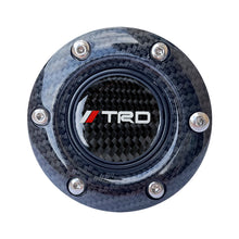 Load image into Gallery viewer, BRAND NEW JDM TRD UNIVERSAL CARBON FIBER CAR HORN BUTTON STEERING WHEEL CENTER CAP