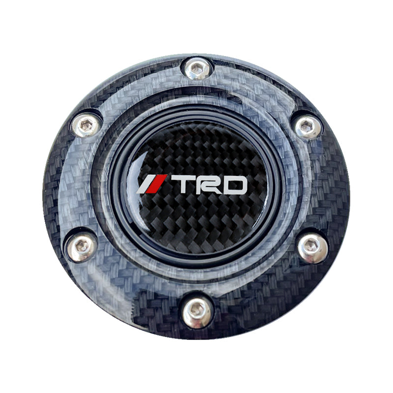 BRAND NEW JDM TRD UNIVERSAL CARBON FIBER CAR HORN BUTTON STEERING WHEEL CENTER CAP