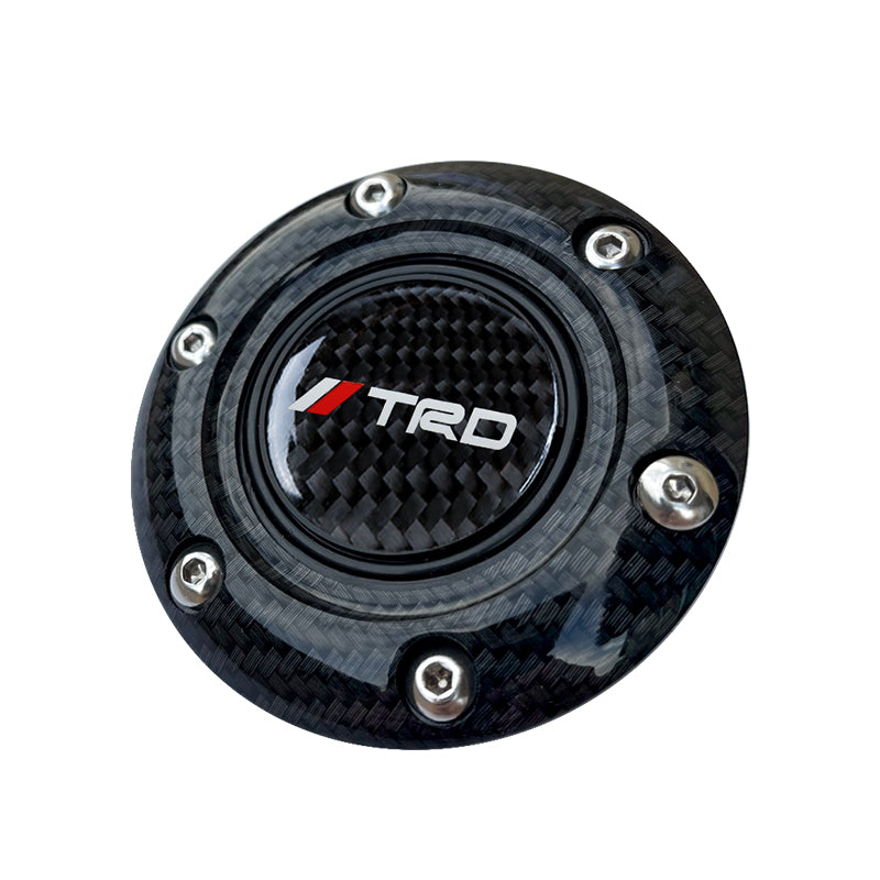 BRAND NEW JDM TRD UNIVERSAL CARBON FIBER CAR HORN BUTTON STEERING WHEEL CENTER CAP