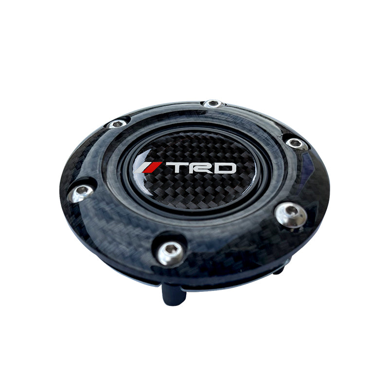 BRAND NEW JDM TRD UNIVERSAL CARBON FIBER CAR HORN BUTTON STEERING WHEEL CENTER CAP